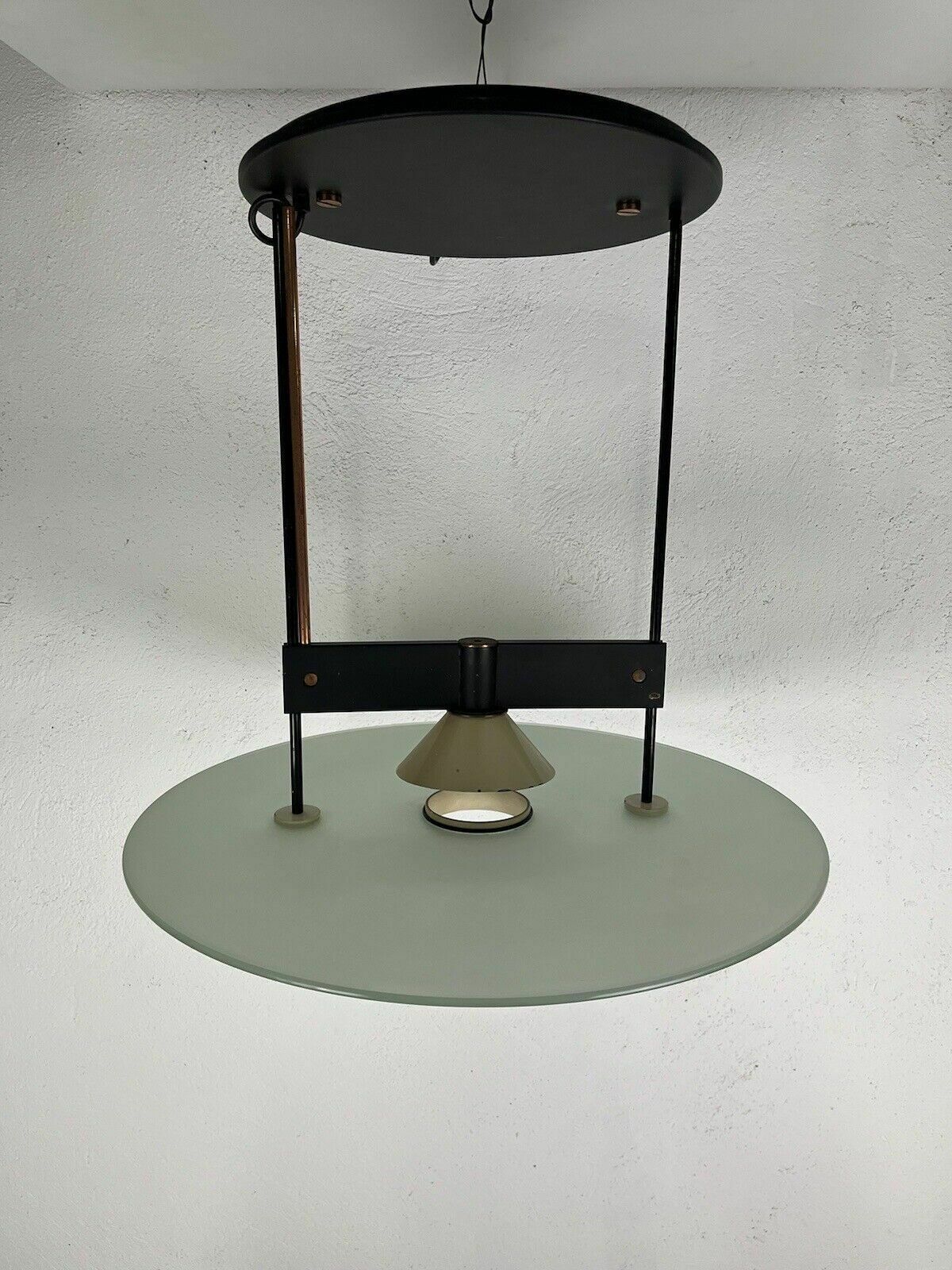 photo furniture Stilnovo 60s Vintage Design Glass Metal Chandelier