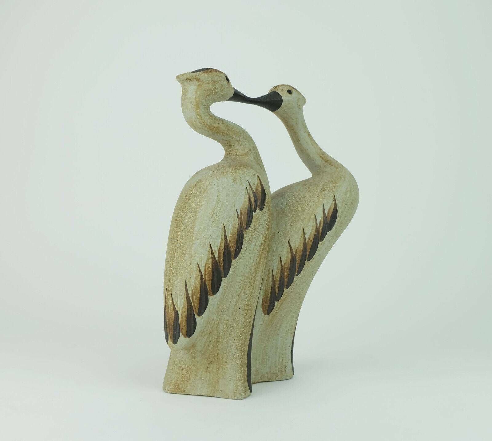 Sgrafo Mid Century Ceramic Figurine Pair Of Cranes 1970s Model No. 1152 photo for sale