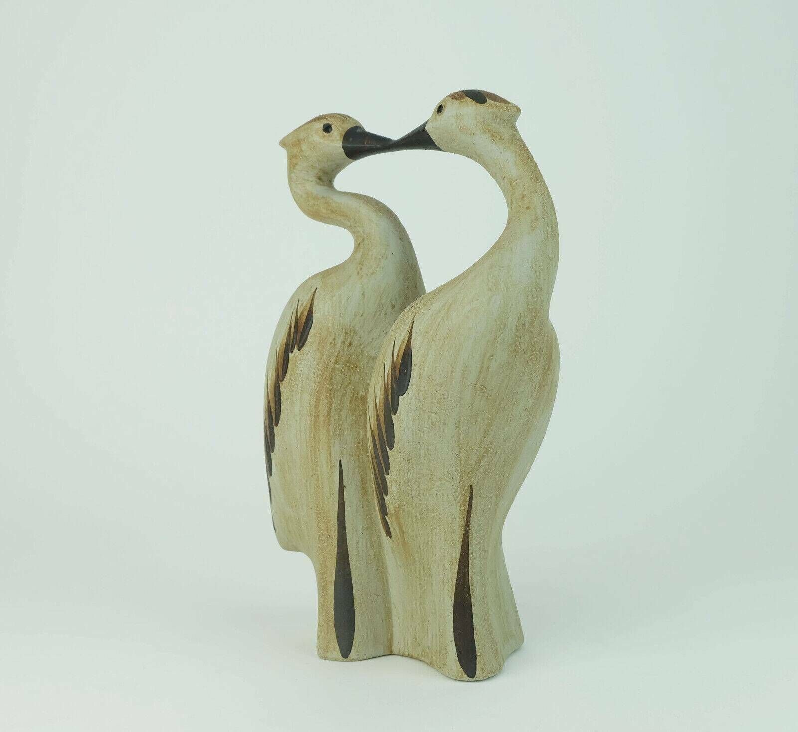 Sgrafo Mid Century Ceramic Figurine Pair Of Cranes 1970s Model No. 1152 photo 98.0