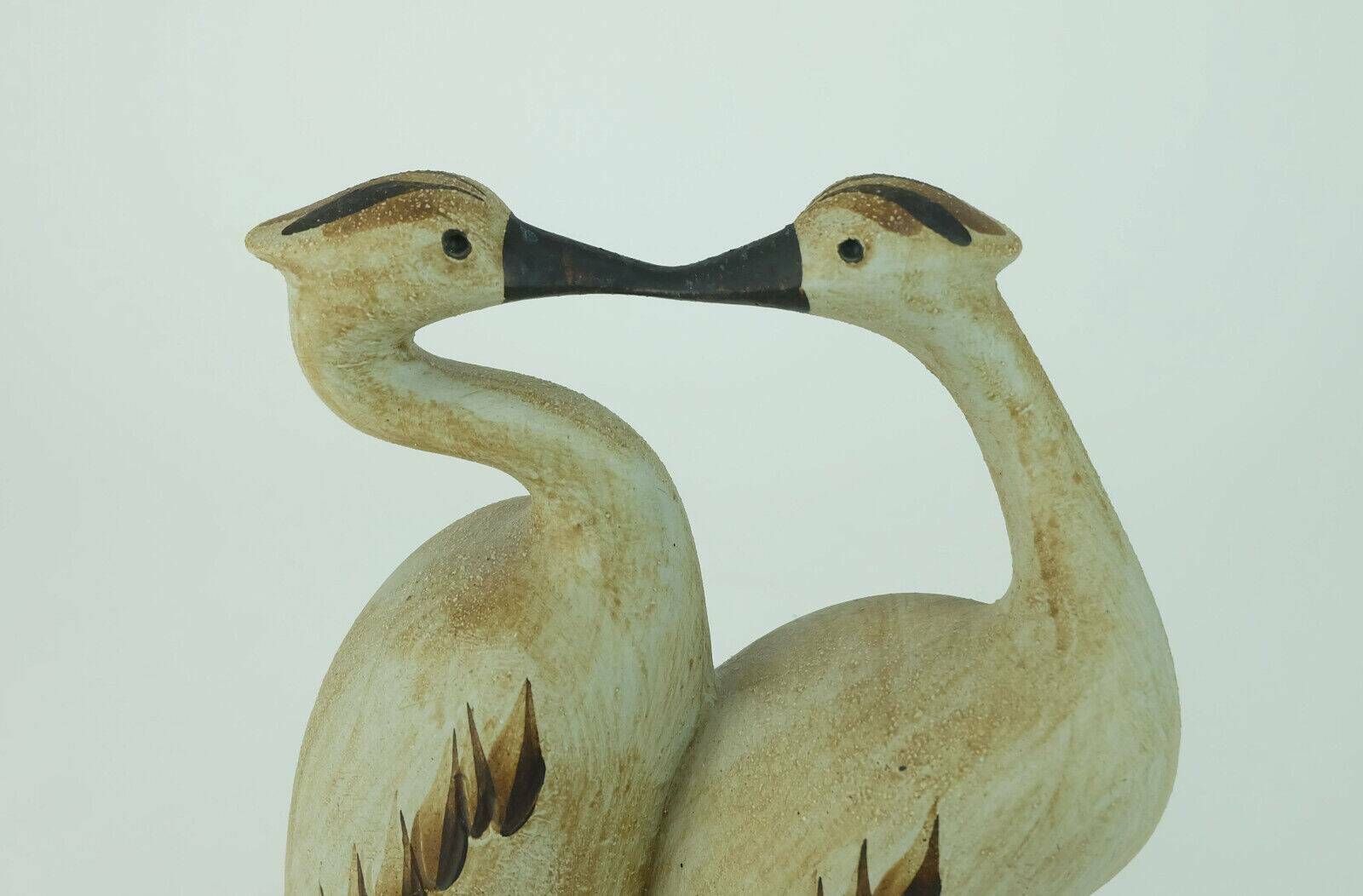 Sgrafo Mid Century Ceramic Figurine Pair Of Cranes 1970s Model No. 1152 photo vinterior