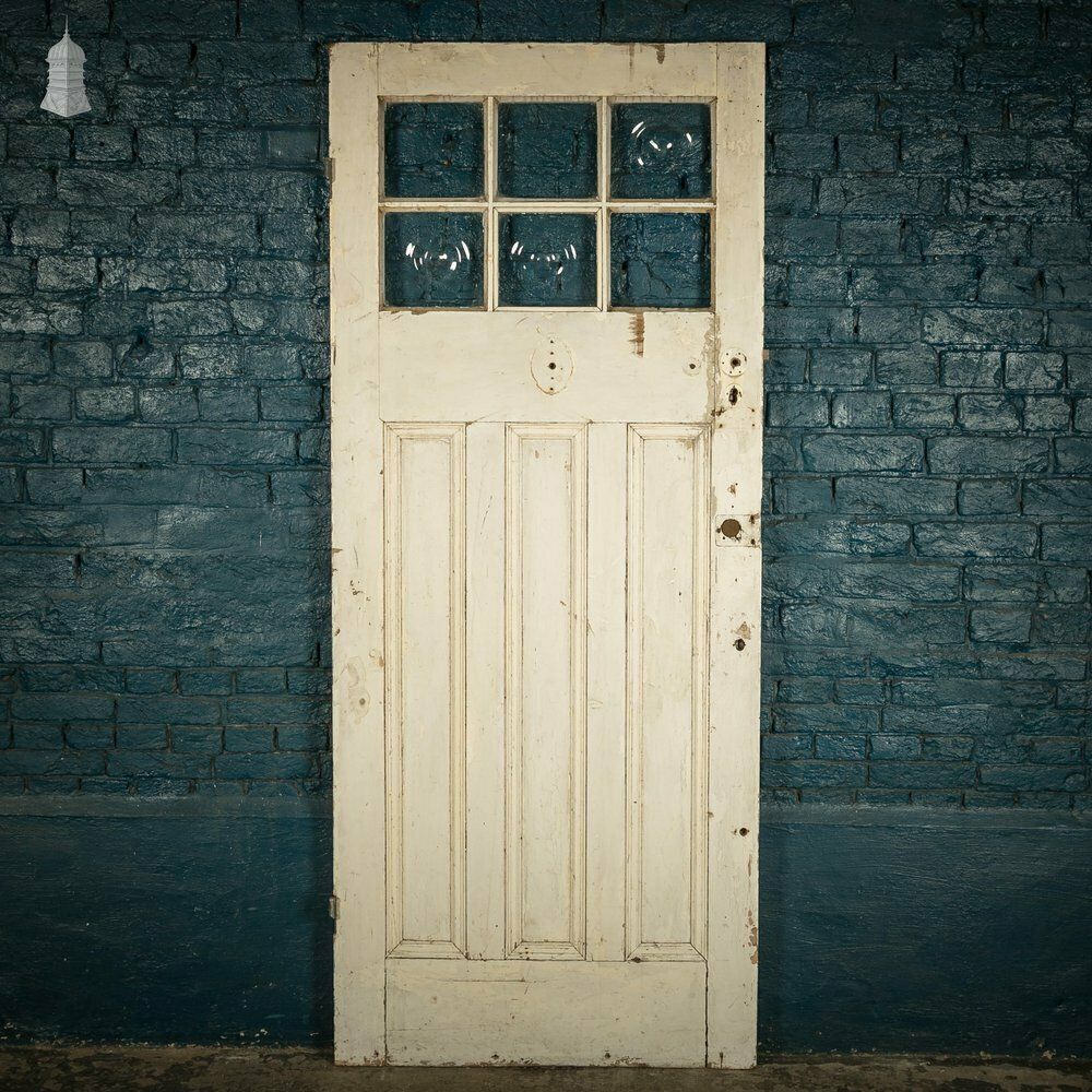 240.0 Half Glazed Door, 1930's Style With Bullseye Glass. photo