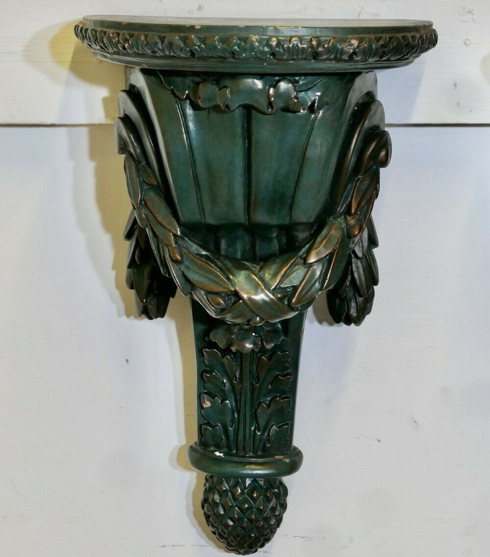 A Pair Of 19th Century Green Wall Brackets photo 630.0
