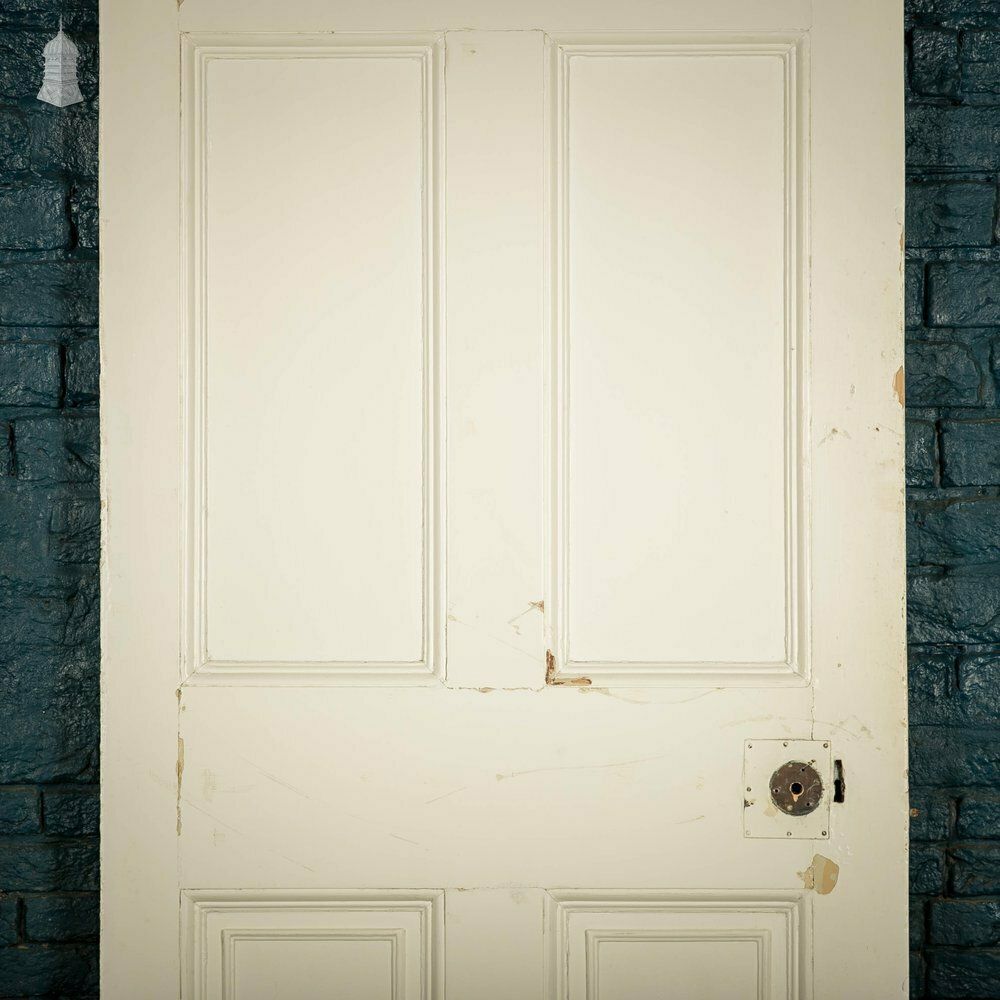 Pitch Pine Paneled Door, 6 Panel White Painted photo Home Fixtures