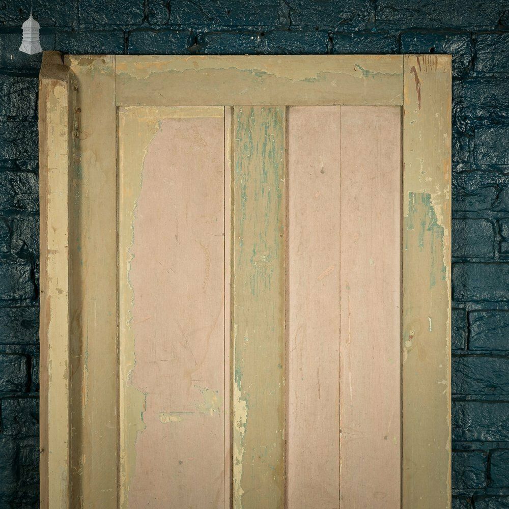 Pine Paneled Door, Distressed Paint Finish