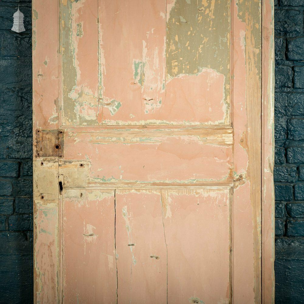 198.0 Pine Paneled Door, Distressed Paint Finish photo