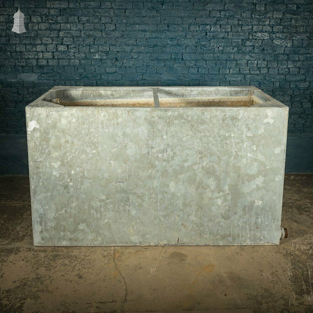 Galvanised Water Tank, Large Reclaimed Metal Planter