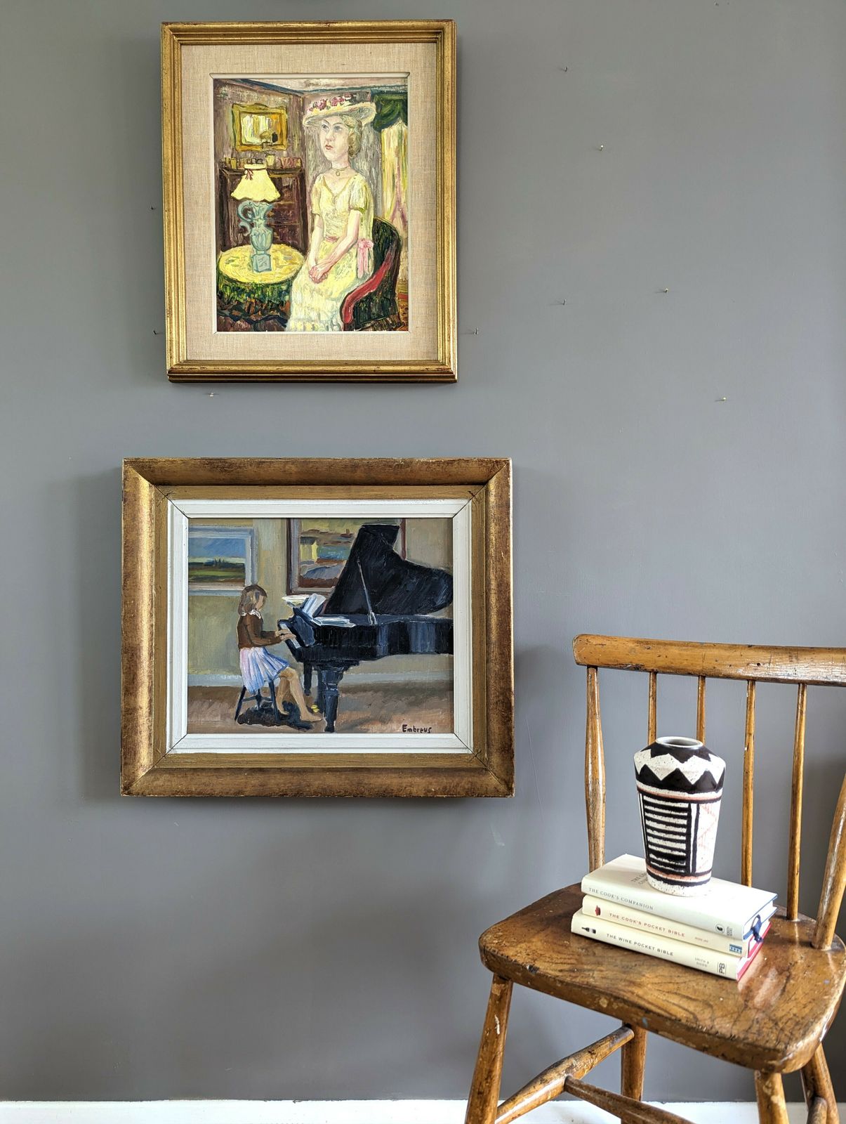 Lady In Yellow Oil Painting, Modernist photo furniture
