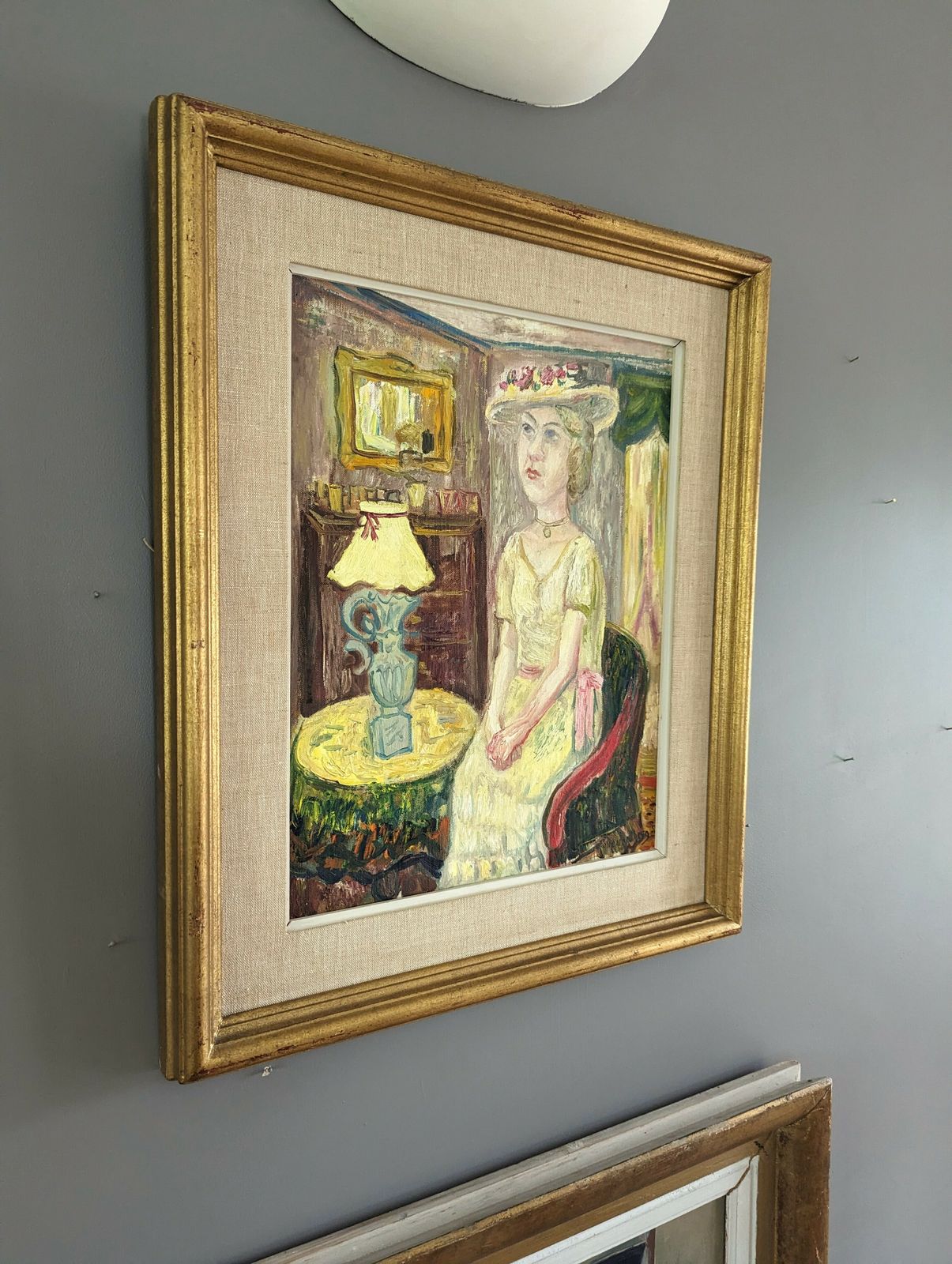 Lady In Yellow Oil Painting, Modernist photo 545.0