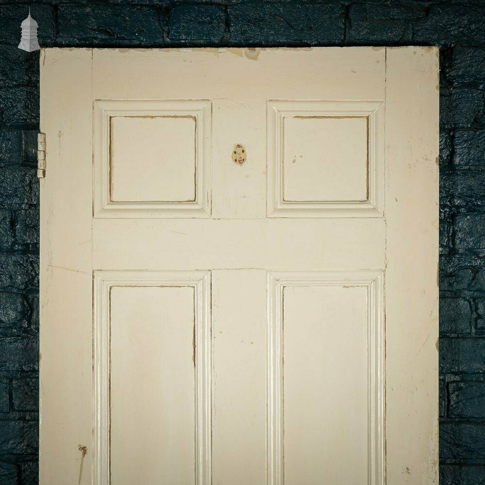 6 Panel Door, White Painted Moulded Pine