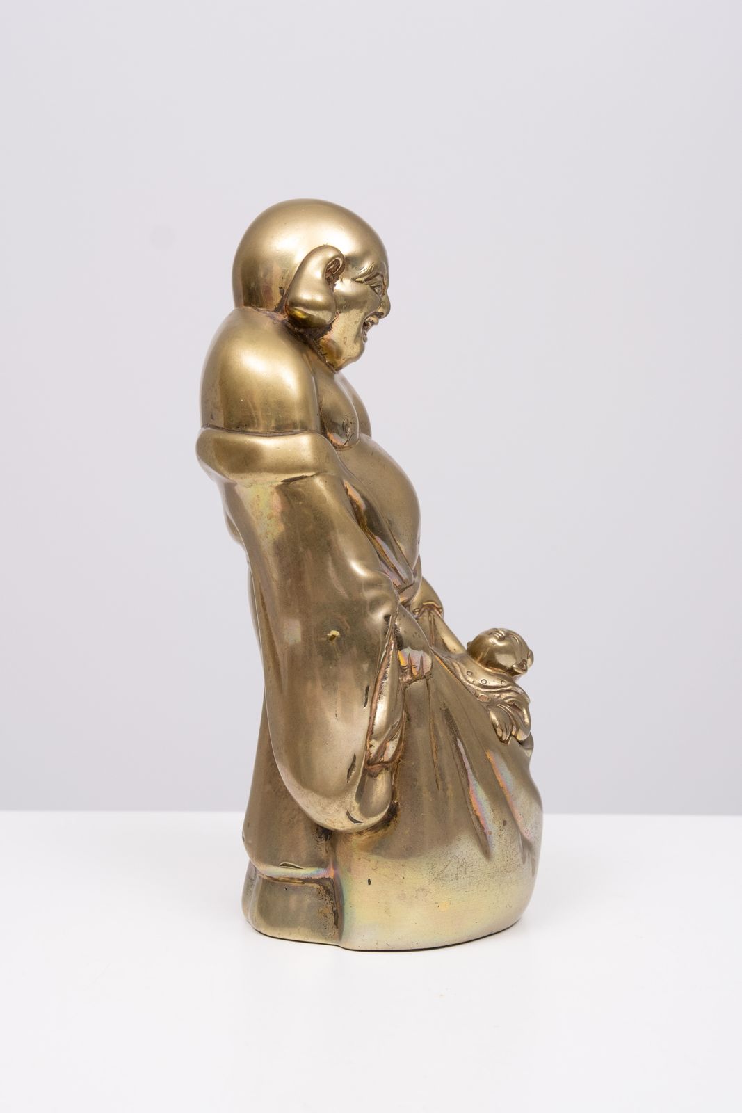 Brass Buddha With Child Incense 1940s China photo Home Decor
