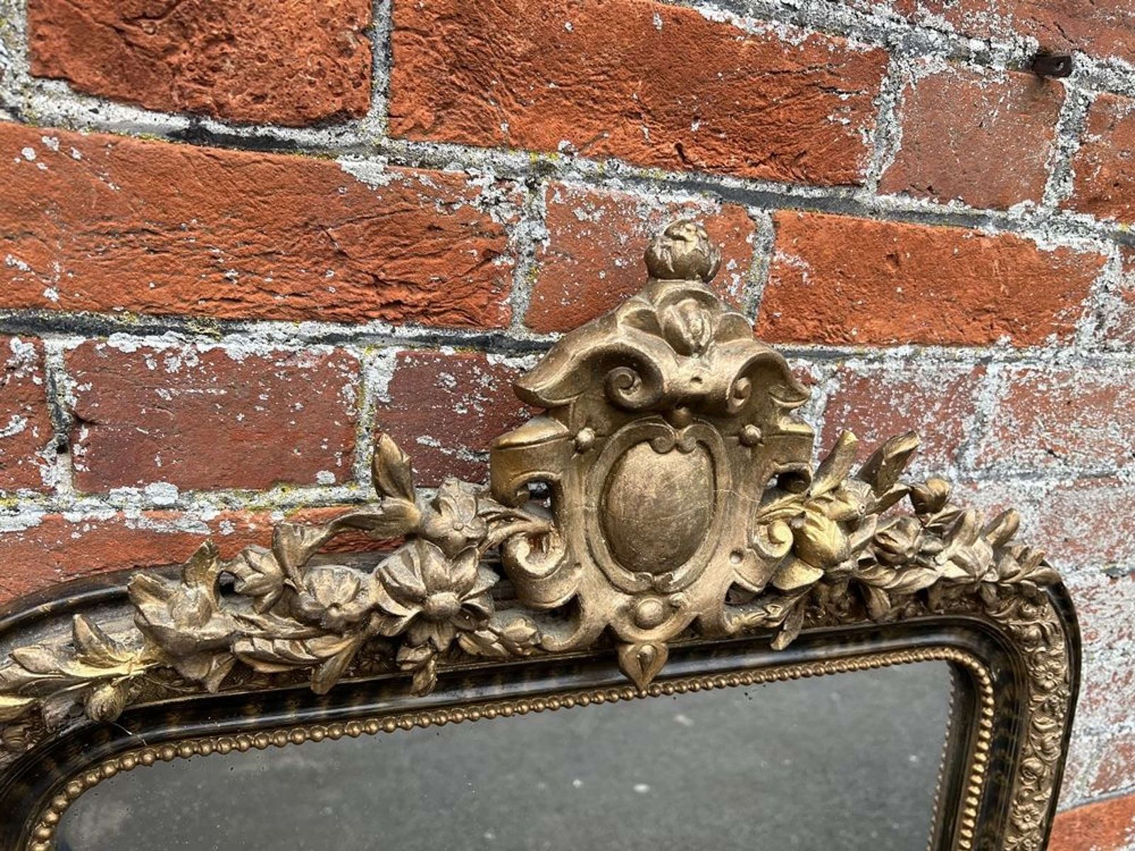 A Wonderful Highly Useful Size Antique French 19th C Gilt Mirror photo furniture