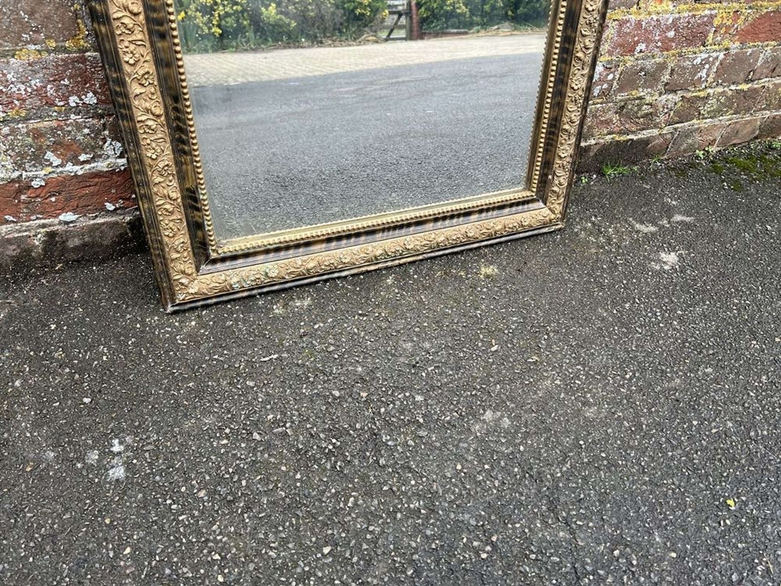 A Wonderful Highly Useful Size Antique French 19th C Gilt Mirror photo for sale