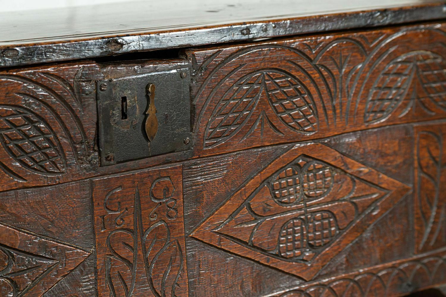 17thc English Oak Coffer, 1700s photo for sale