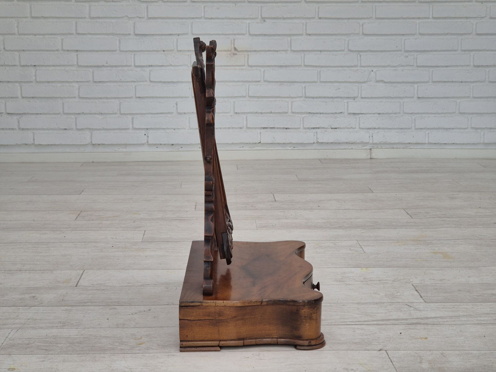 1920s, Danish Vintage Makeup With Jewelry Storage, Cherry Wood. photo vinterior