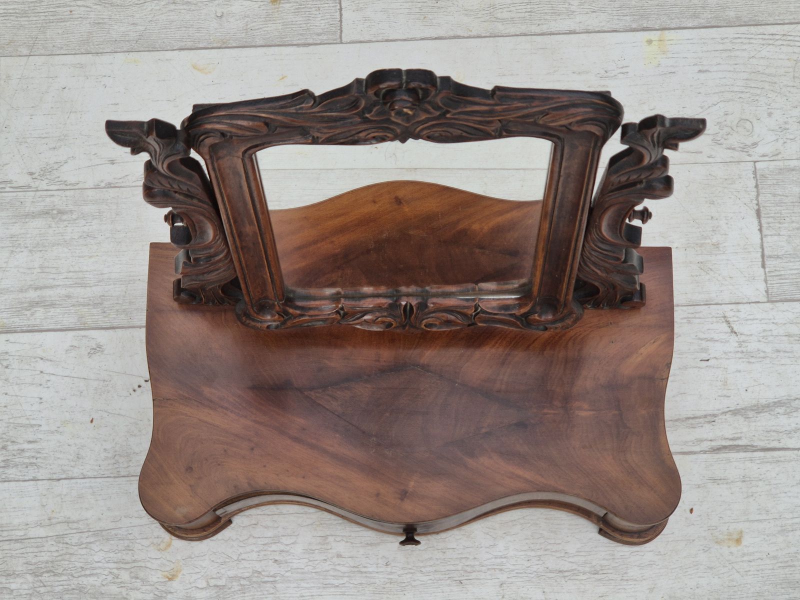 1920s, Danish Vintage Makeup With Jewelry Storage, Cherry Wood. photo buy