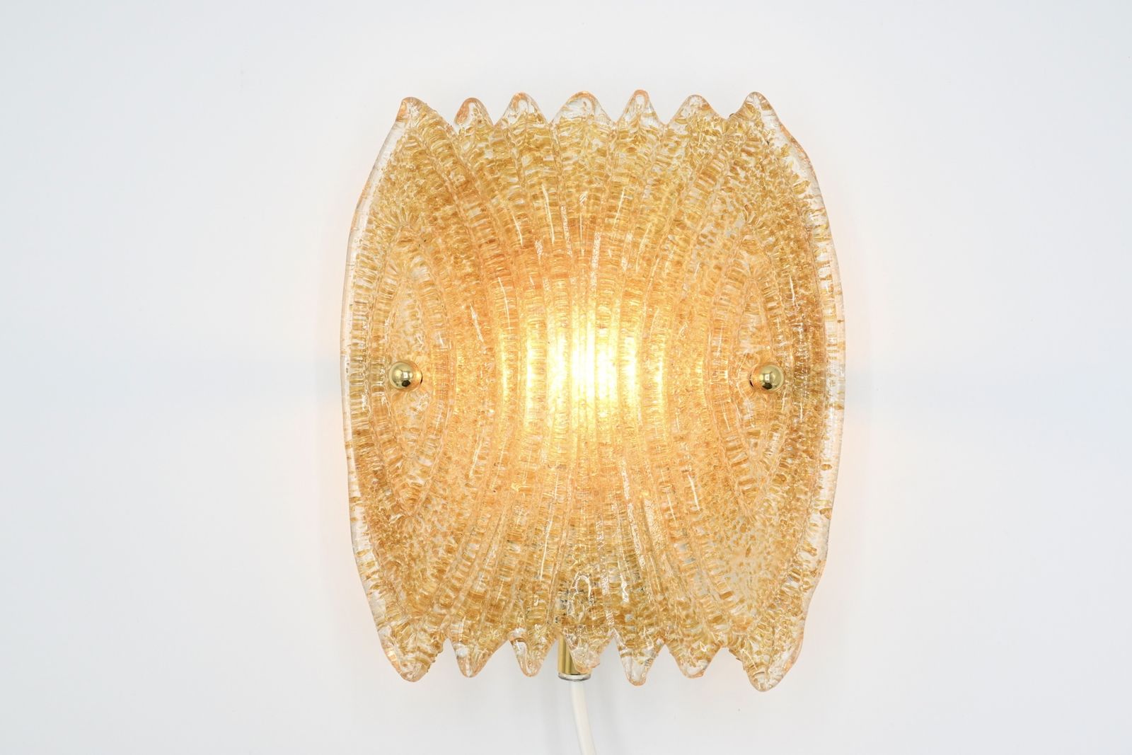 photo furniture Rare Midcentury Leaf Shaped Glass Wall Lamp By Raf, Sweden 1970s