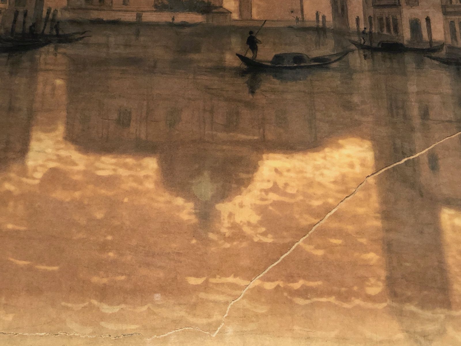 photo vinterior Great View Of Venice. Charcoal. Signed François Stroobant (1819 1916)