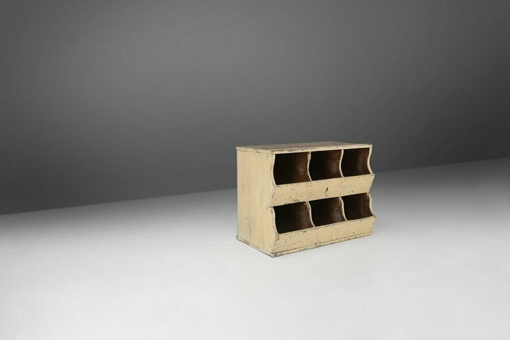 photo furniture Industrial Compartment Cabinet With Rich Patina, France, 1890s