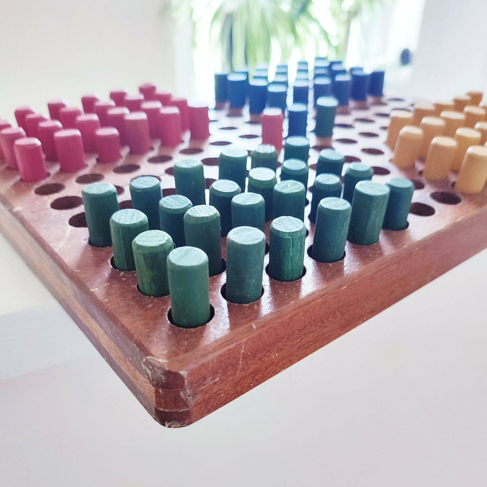 1920's Vintage Board Game   Check Fives   Tsl   Wooden Board & Pegs Classic Parlour Family Game   5 In A Row, Noughts N Crosses, Spoil Five photo vintage