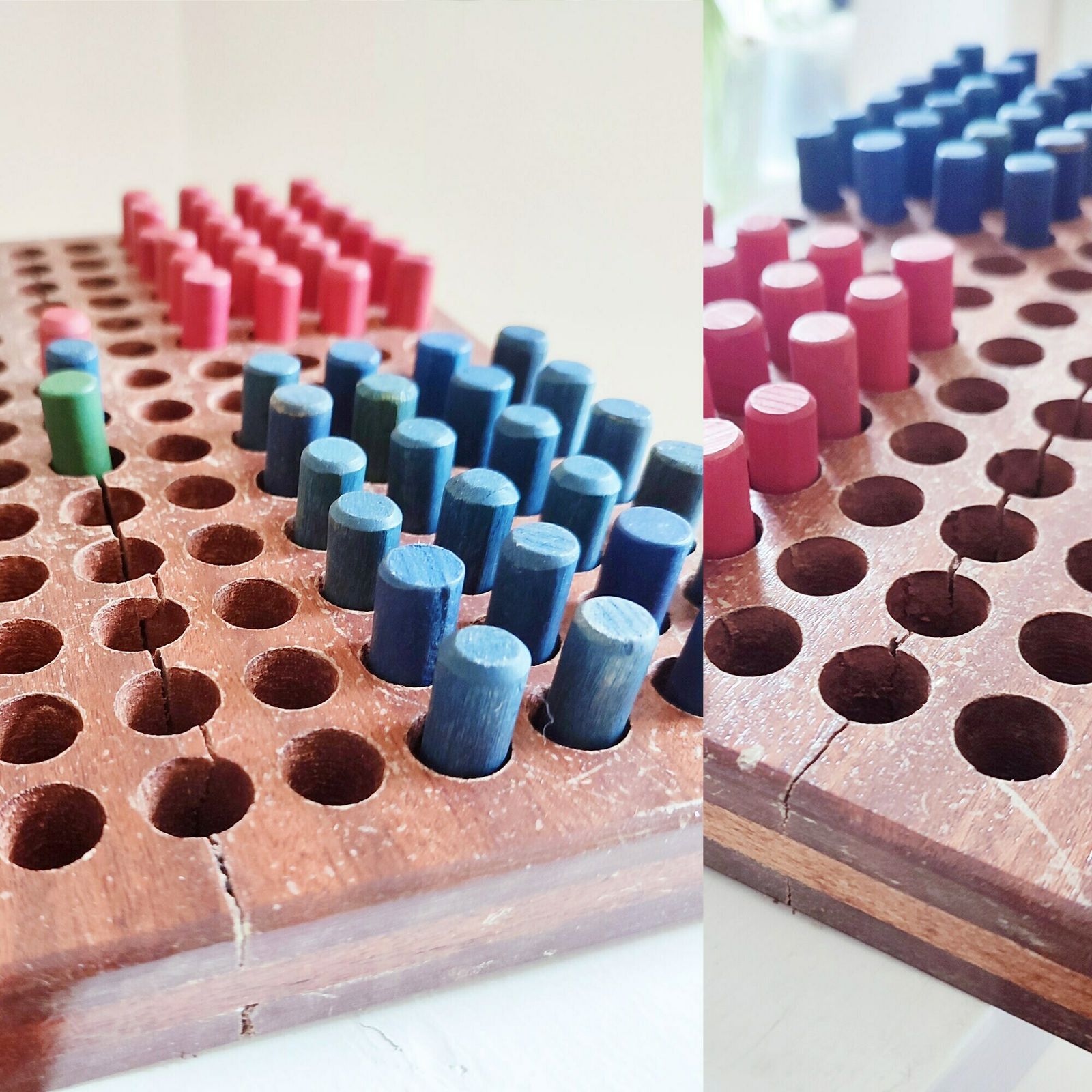 photo furniture 1920's Vintage Board Game   Check Fives   Tsl   Wooden Board & Pegs Classic Parlour Family Game   5 In A Row, Noughts N Crosses, Spoil Five