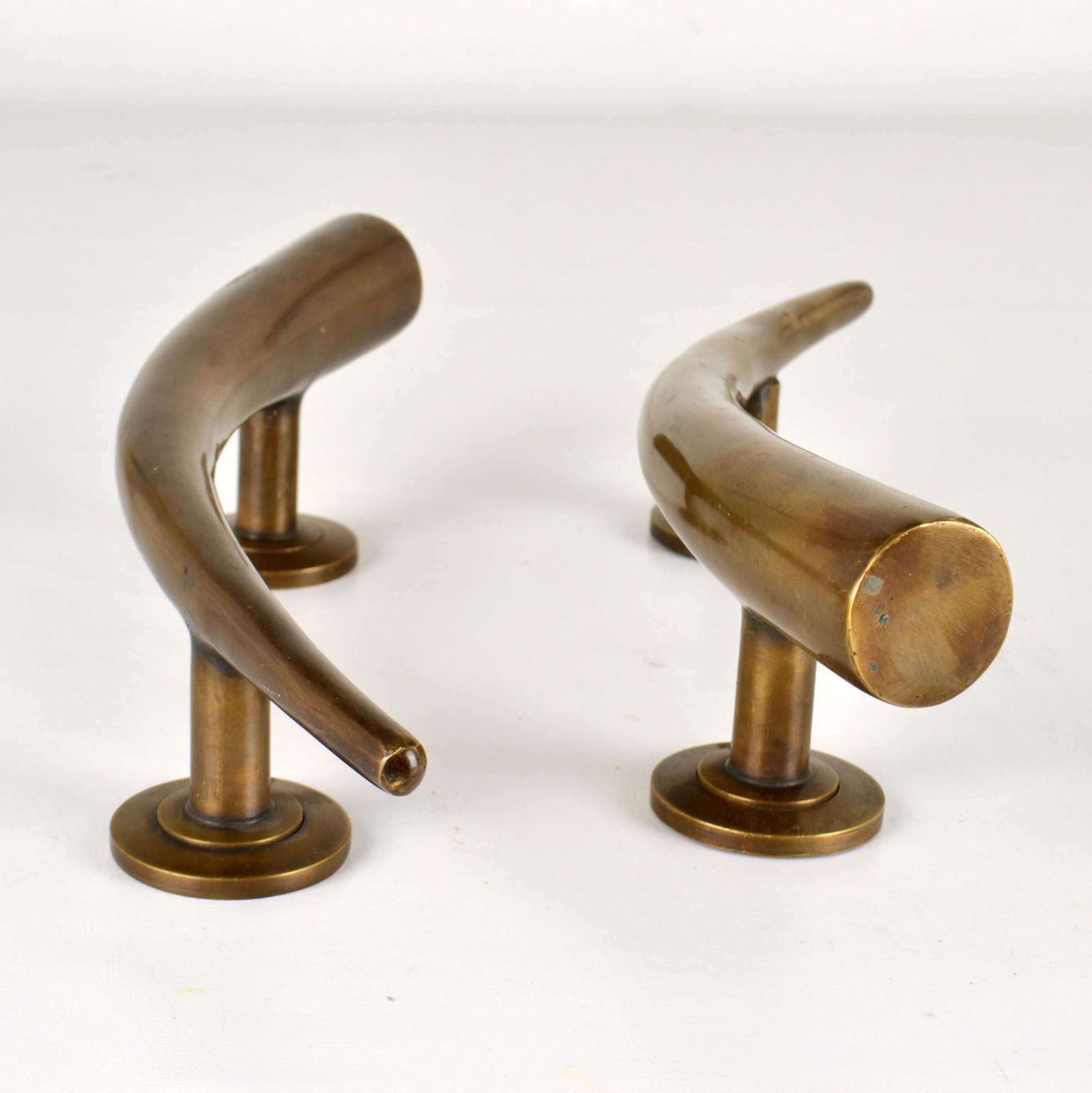 Pair Of Bronze Art Deco Push And Pull Door Handles photo vinterior