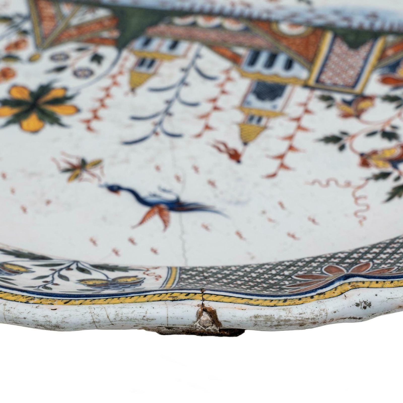 Large Majolica Dish France Rouen Manufactory Of Jean Baptiste Guillibaud, 1730 photo buy
