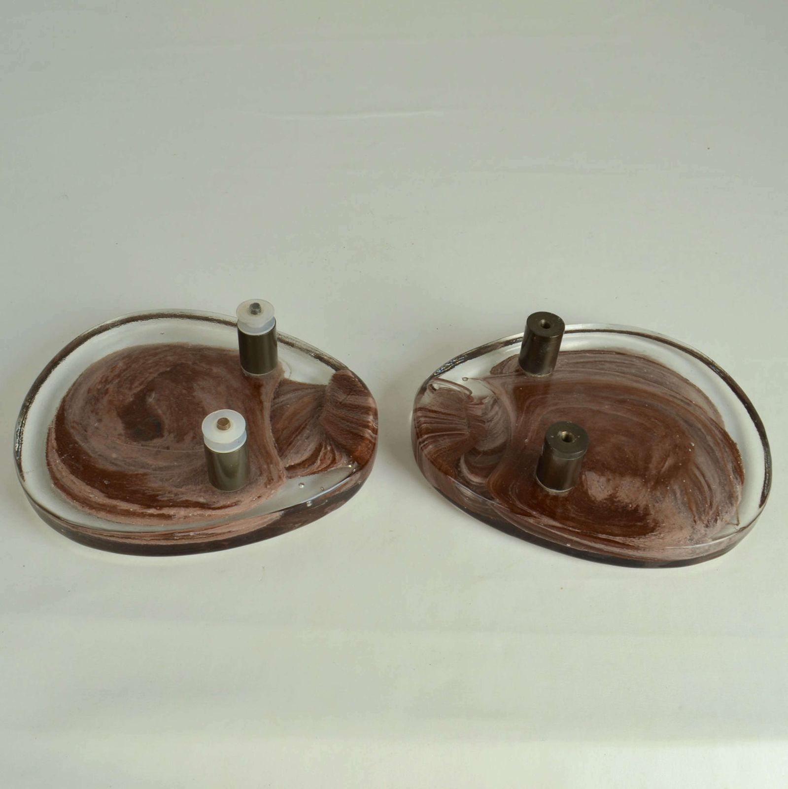 2250.0 Architectural Pairs Of Pink Glass Push Pull Double Door Handles photo