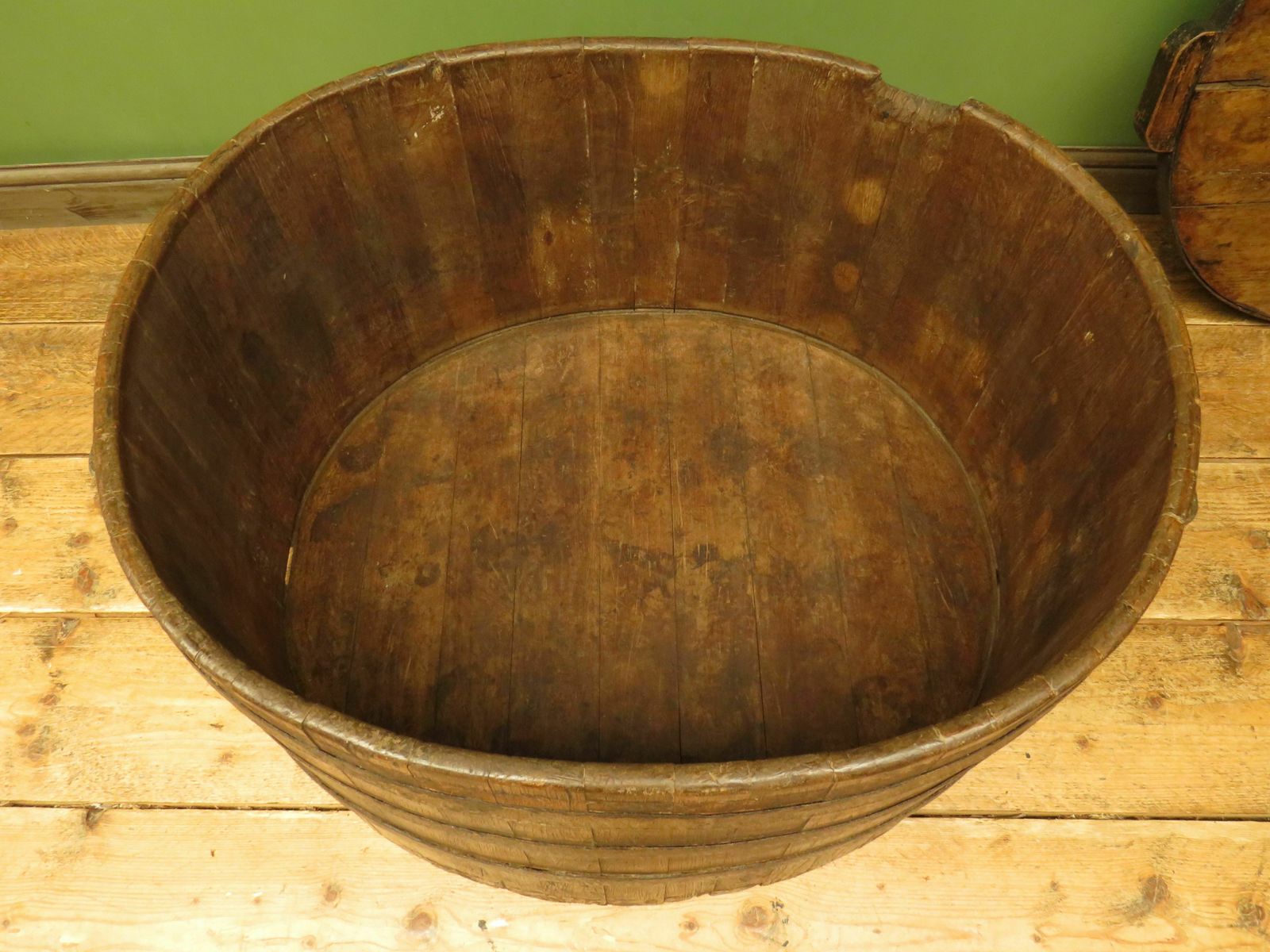 Large Antique Coopered Pig Salting Barrel With Lid, Coffee Or Bar Table photo furniture