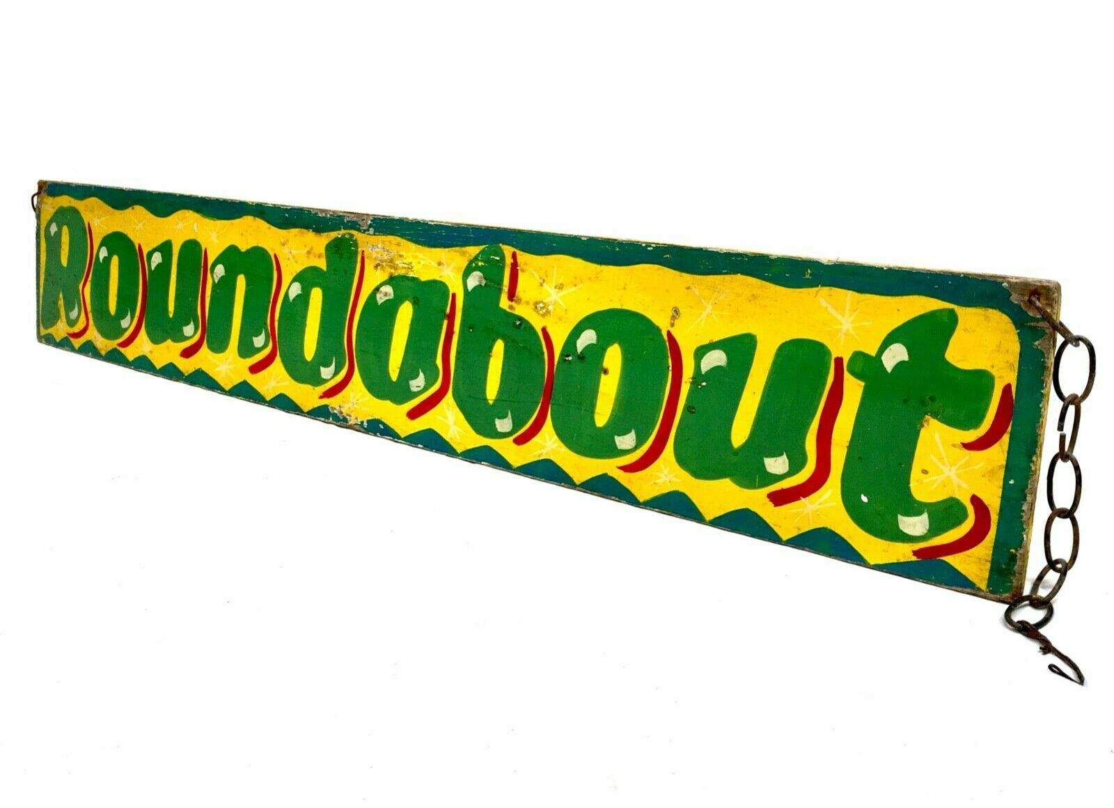 Antique Advertising   20th Century Double Sided Fairground Sign / Paint On Board photo for sale