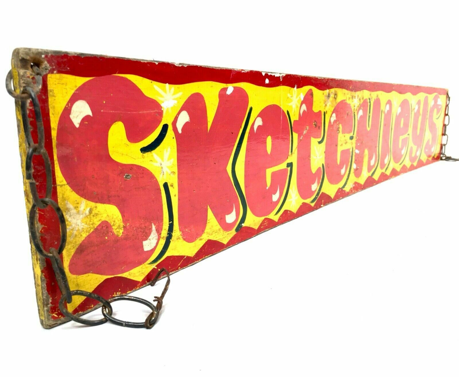 Antique Advertising   20th Century Double Sided Fairground Sign / Paint On Board photo vinterior