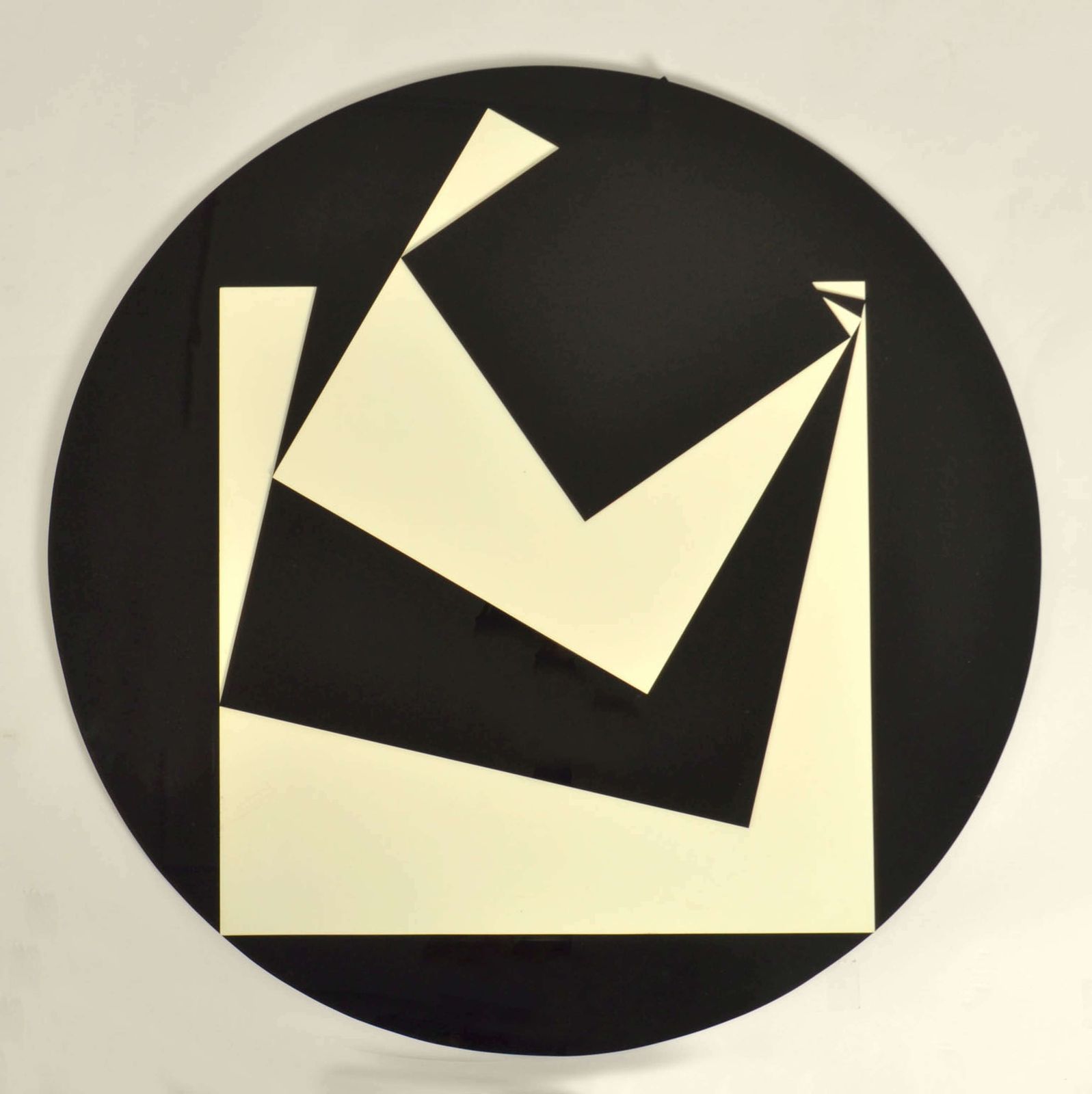 Abstract Round Black & White Perspex Artworks, Uk 1960's photo furniture