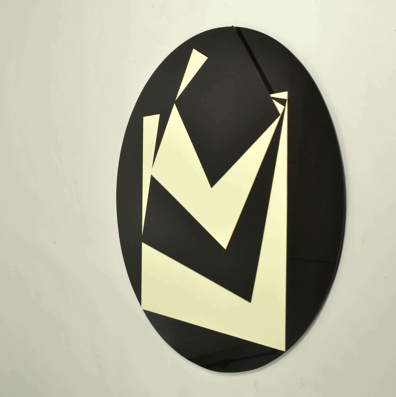 Abstract Round Black & White Perspex Artworks, Uk 1960's photo 2550.0