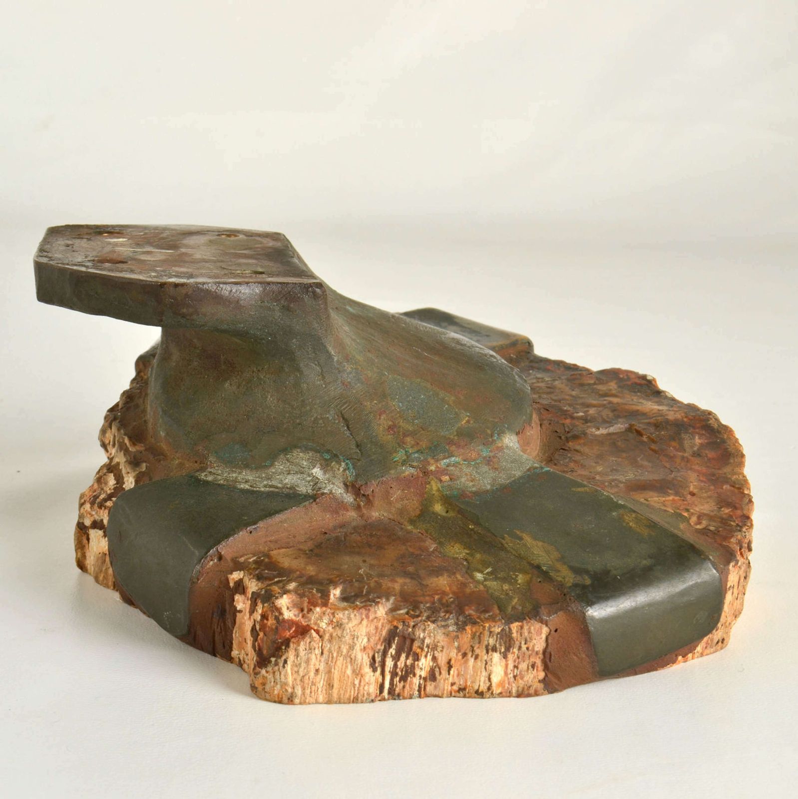 Architectural Push Pull Door Handle In Petrified Wood And Bronze photo 1500.0