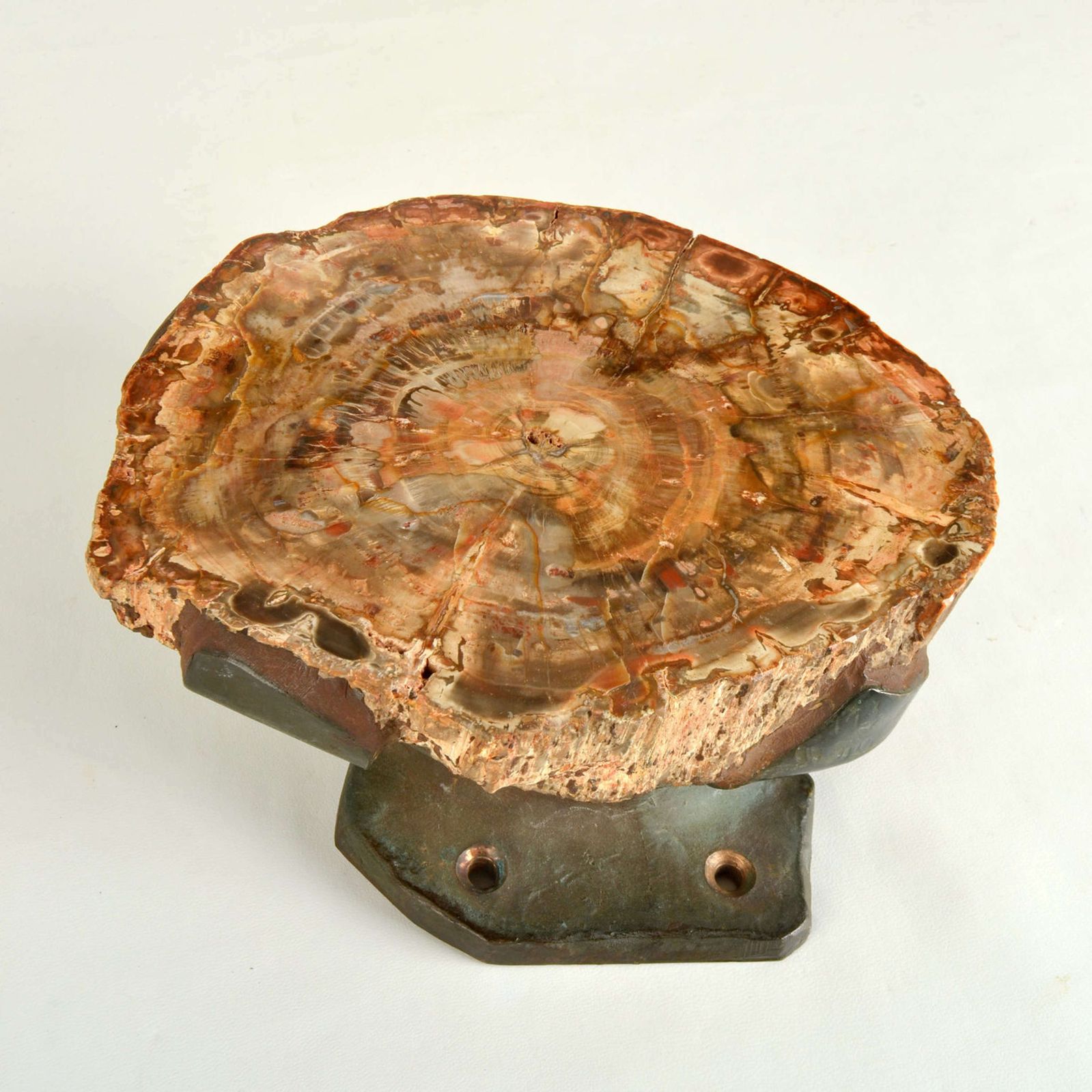 photo furniture Architectural Push Pull Door Handle In Petrified Wood And Bronze