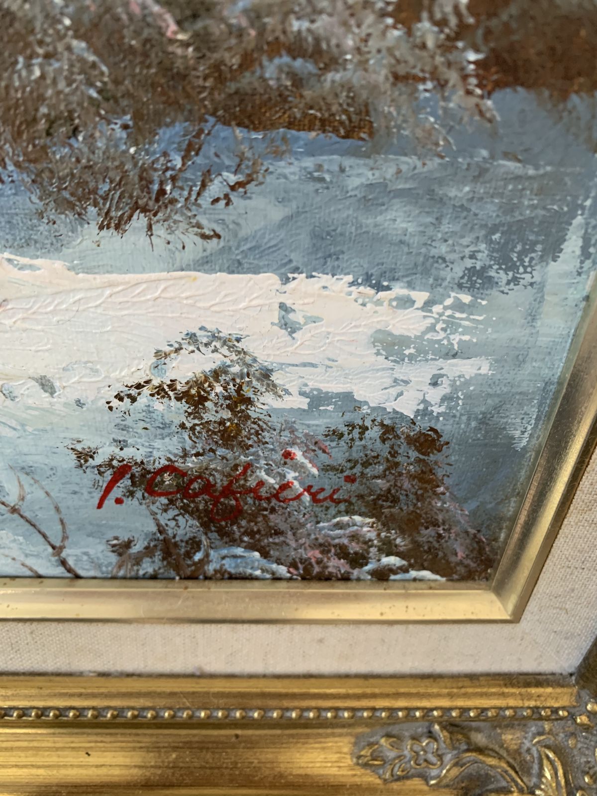 Painting Of Trees In Winter. Beautiful Piece Which Would Brighten Up Any Room. photo furniture