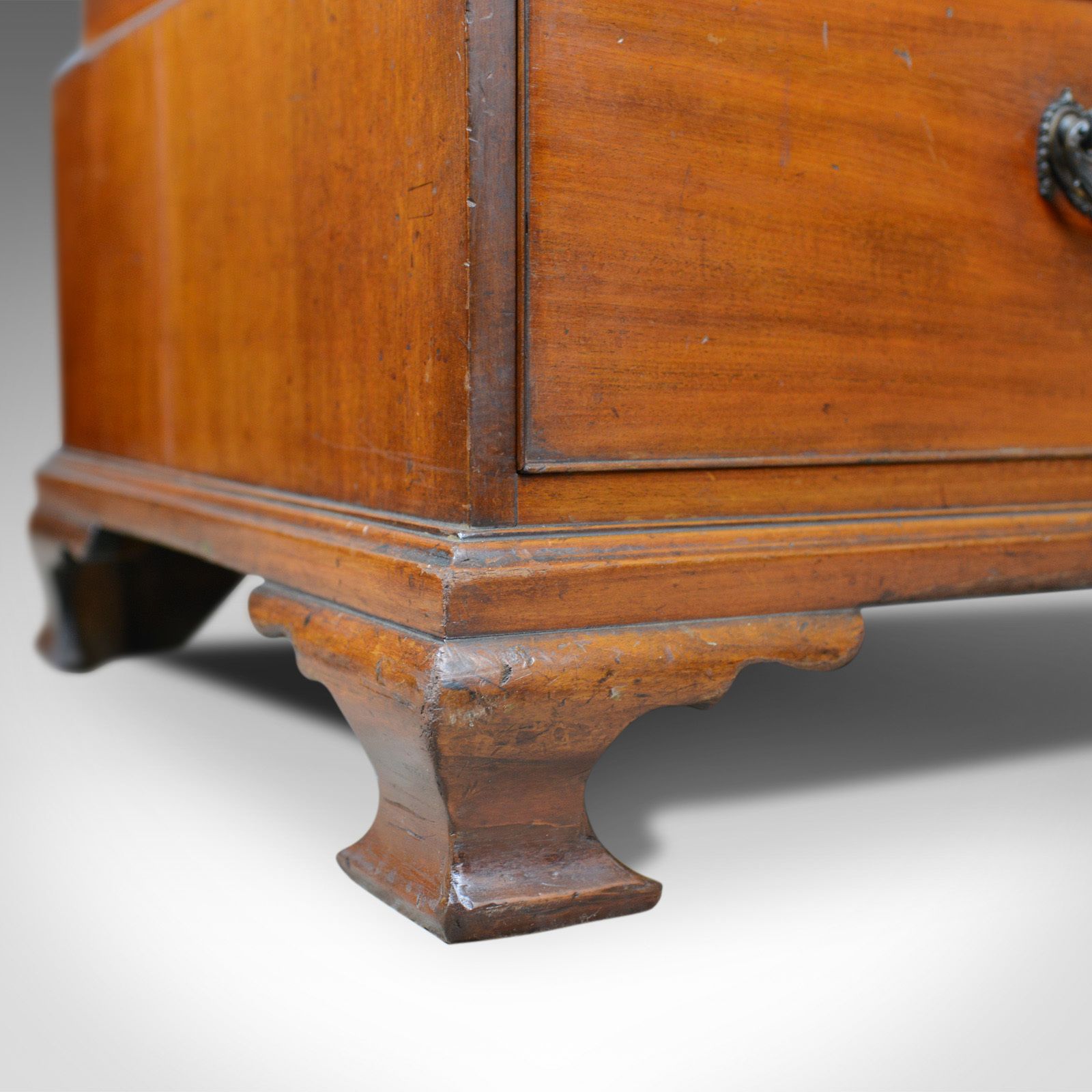 Antique, Mule Chest, English, Georgian Housekeepers Trunk, Mahogany, Circa 1780 photo vintage