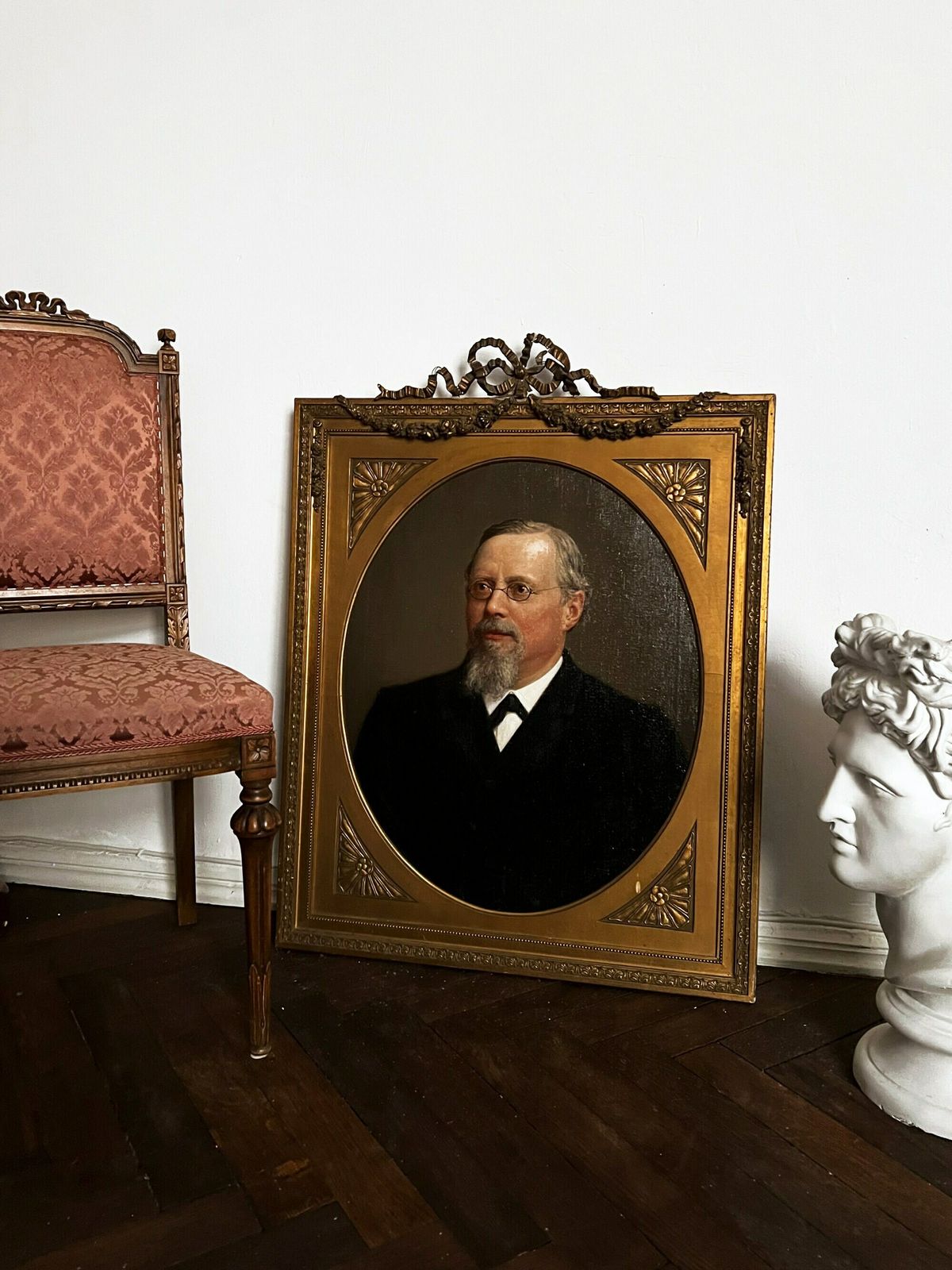 Original Antique Portrait, 1908 Signed And Dated Framed Oil Portrait Painting By German Artist Ludwig Wilhelm Heupel Siegen (1864 1945) photo vinterior