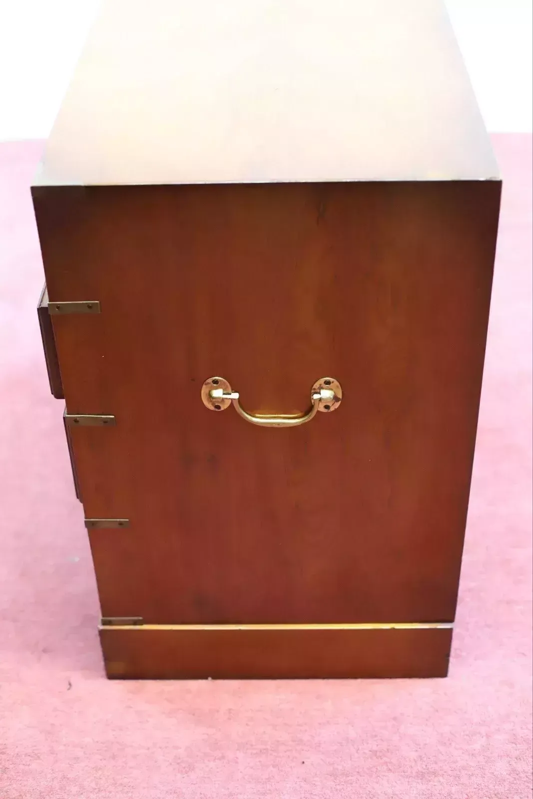 Furniture Beautiful Yew Wood Military Campaign Sidebord photo