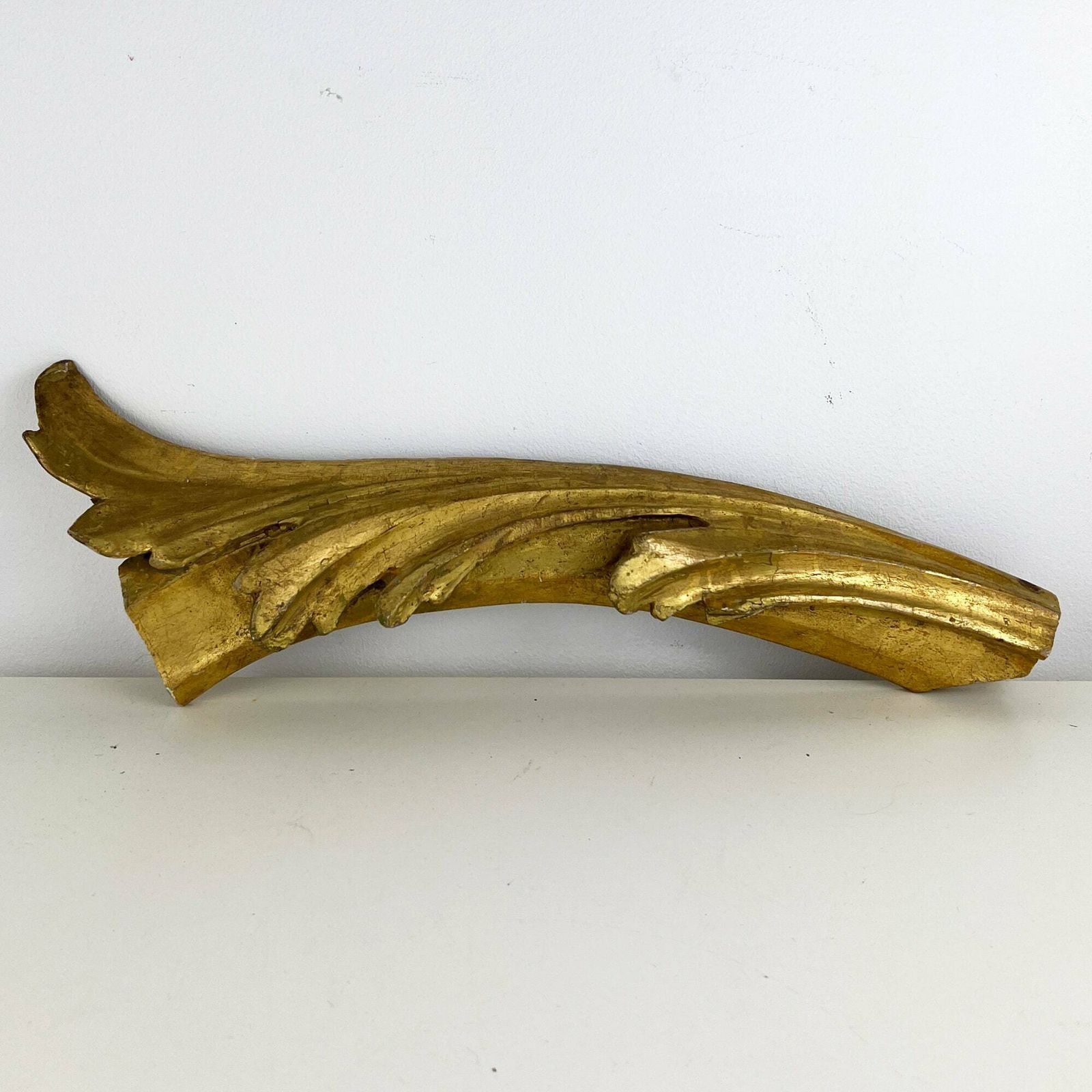 Antique 19th Century Gilt Wood Carving Fragment, Architectural Salvage, Italian Antique Salvage Decor photo furniture
