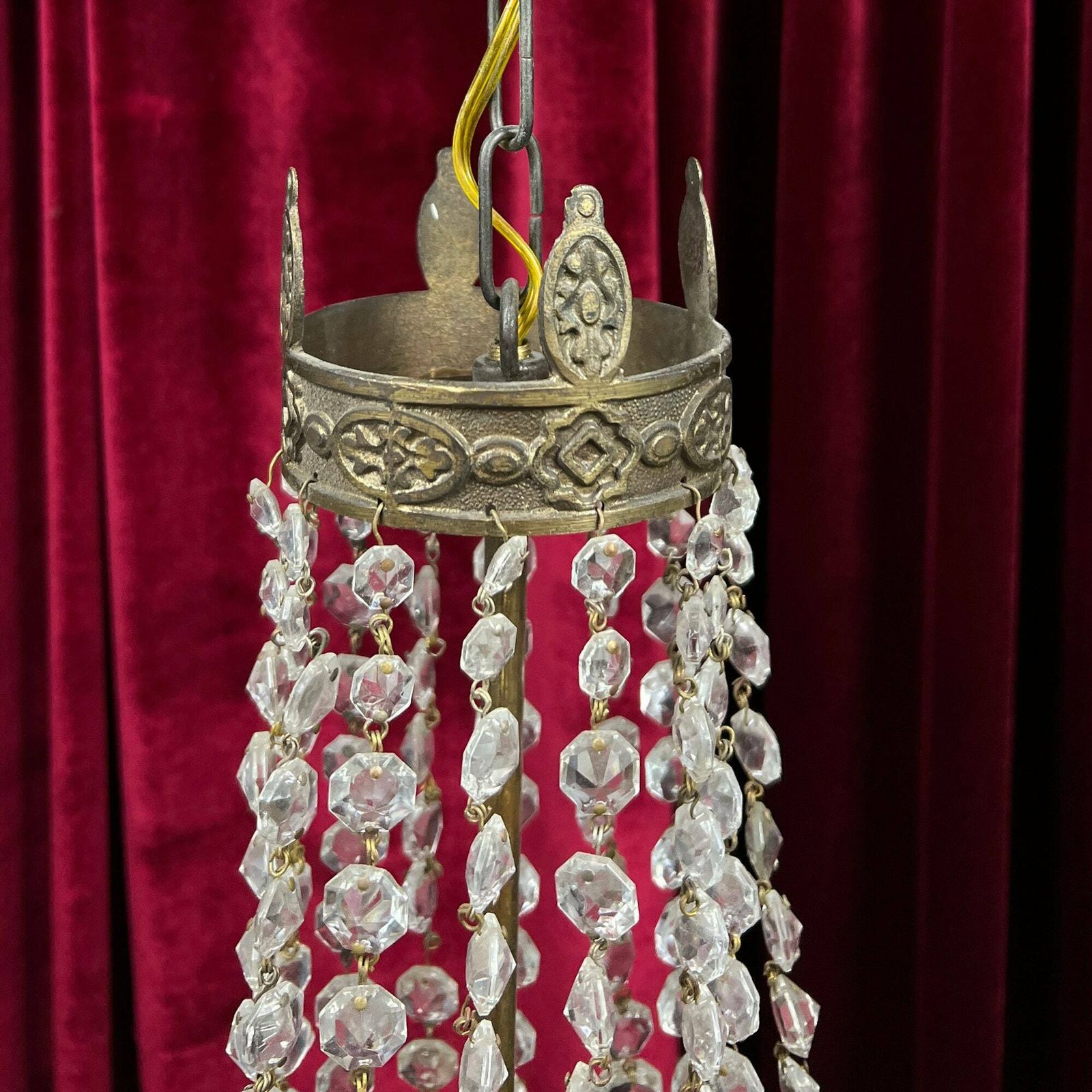 Antique Crystal Empire Chandelier, French Light Fixture, Bronze Chandelier photo furniture