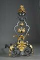 Very Large Pair Of Wrought Iron Mantelpieces With Foliage, Mask And Scroll Motifs photo 4521.0
