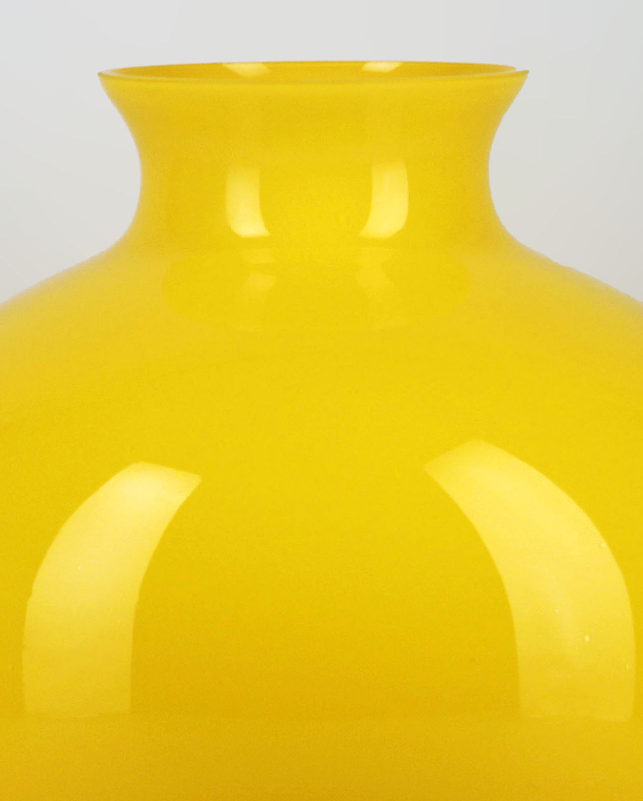 Late 20th Century Danish Bulbous Polished Glass Yellow Vase Of Scandinavian Design photo Home Decor