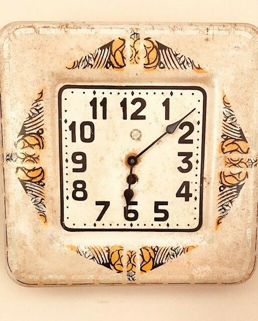 A Rare Circa 1940s Metal Wall Clock By Manufacture Francaise St Etienne France