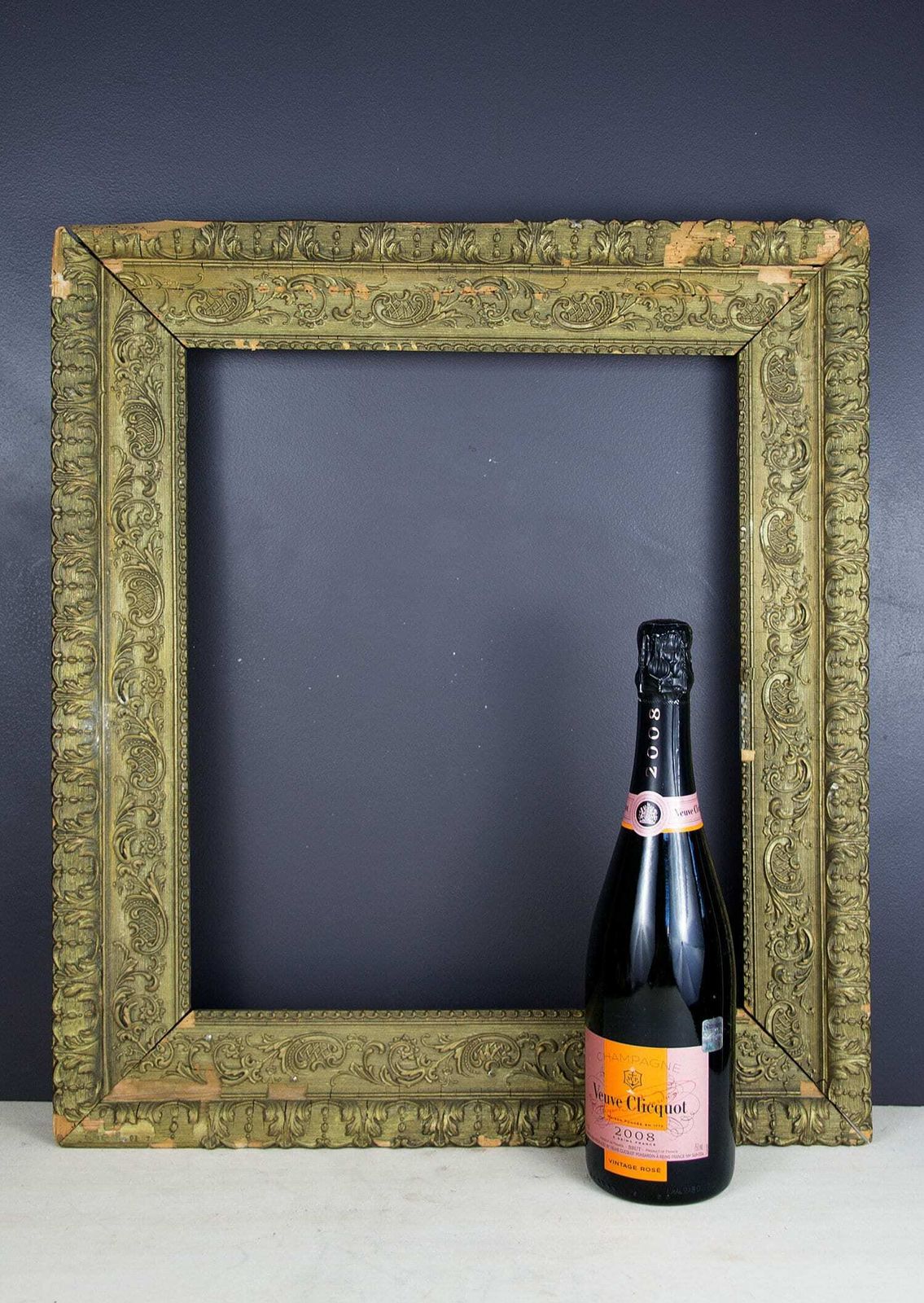 Antique Wood Frame, Distressed Frame, Aged Gold Frame, Ornate Gesso Frame, Empty Frame, French Home Decor, Carved Wood Frame photo Home Decor