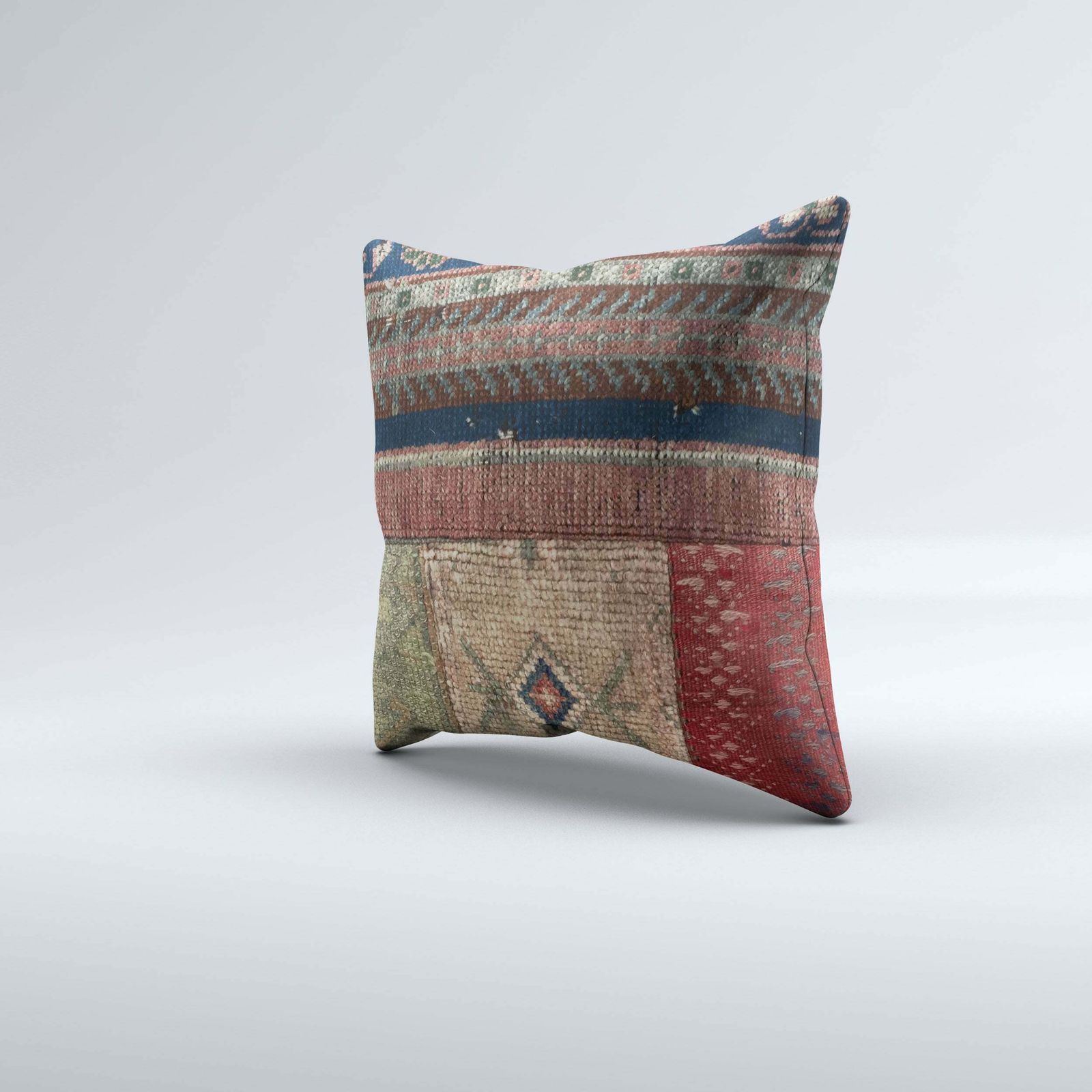 Carpet Cushion Cover, Pillow Case 40x40 Cm Turkish Kilim, Handmade photo furniture