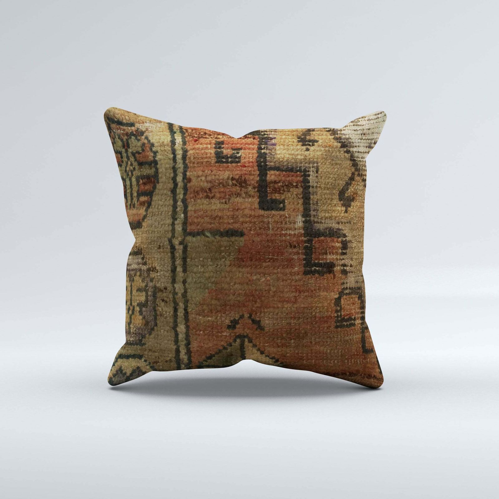 Carpet Cushion Cover, Pillow Case 40x40 Cm Turkish Kilim, Handmade