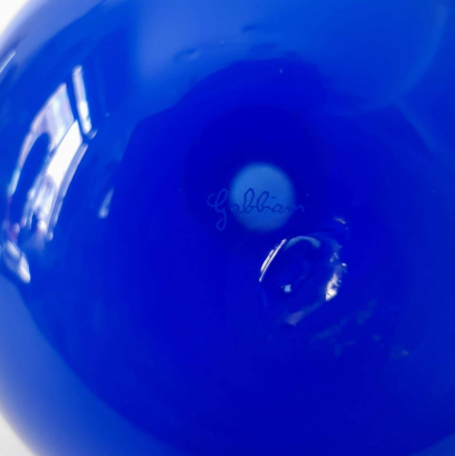 photo furniture Blue Murano Glass Bottle Design Gabbiani Venezia Vintage Italian Glass Vase