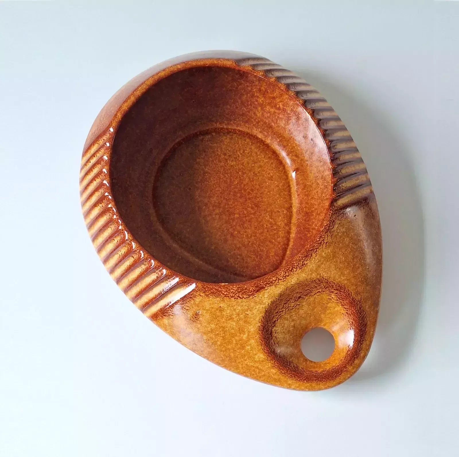 A Large Modernist ‘Screziato Tobacco’ Ceramic Fruit Bowl By Bertoncello Italy 70 photo vinterior
