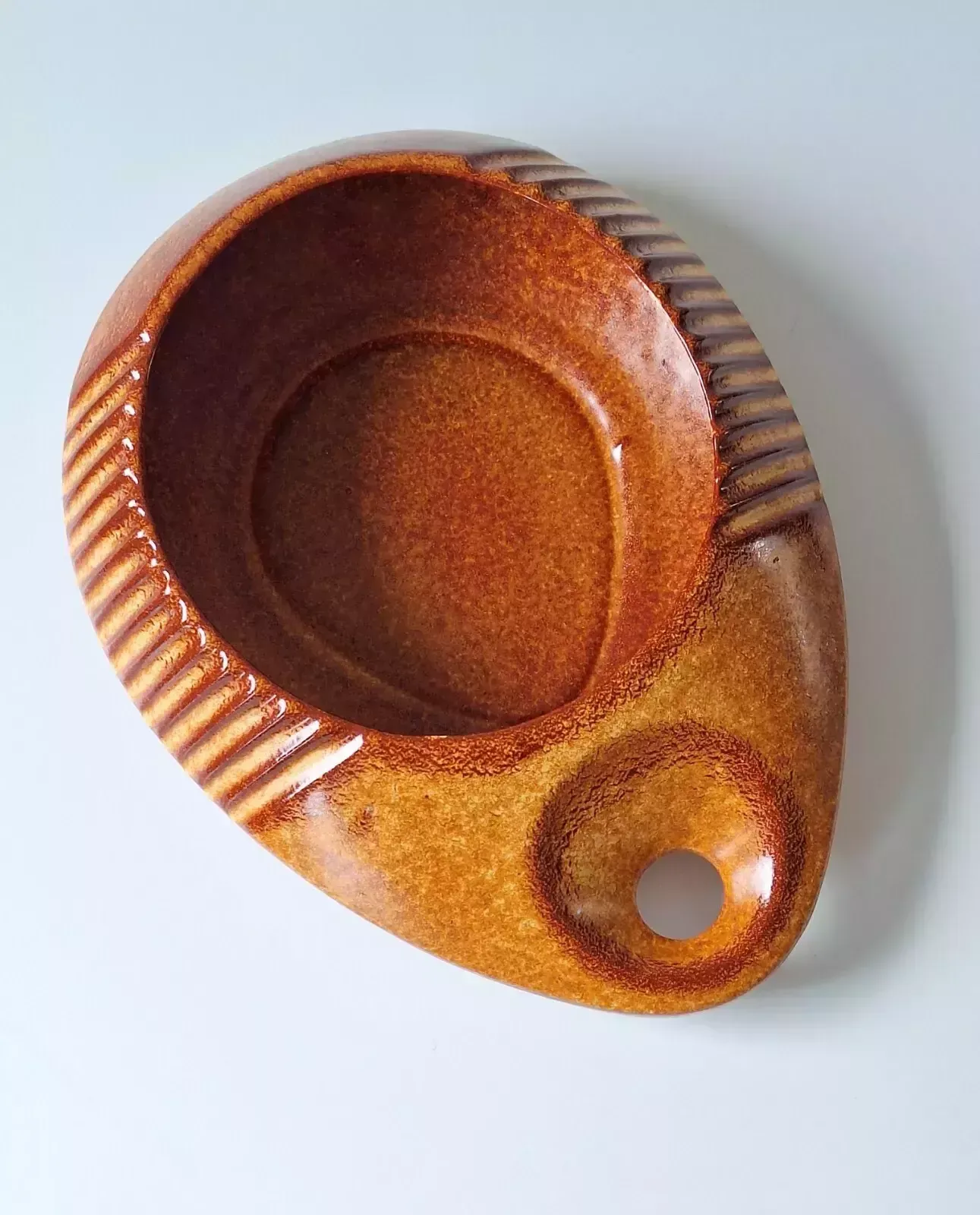 A Large Modernist ‘Screziato Tobacco’ Ceramic Fruit Bowl By Bertoncello Italy 70 photo vintage