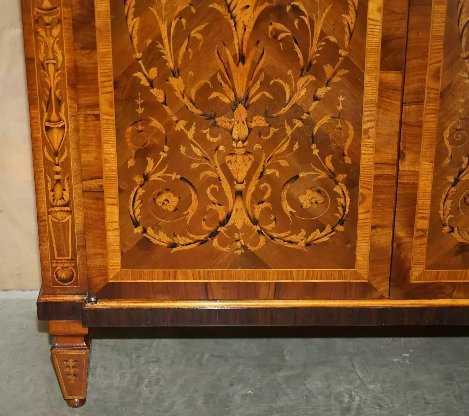Stunning Vintage Italian Marquetry Inlaid Wardrobe Armoire Or Hall Cupboard photo vinterior